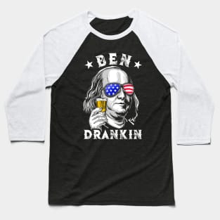 4th of July Shirt, Funny American Shirt, Ben Drankin, Beer Drinking Gift, Ben Franklin T-shirt for men and women Baseball T-Shirt